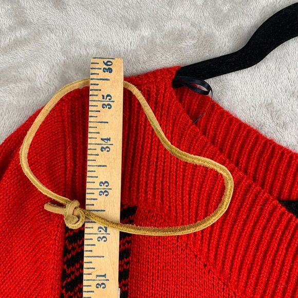 TOMMY HILFIGER HOLIDAY PLAID ACRYLIC SWEATER DRESS WOMENS Size LARGE RED BLACK - Picture 9 of 11